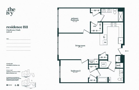 B11-AP-B12 Floor Plan at The Ivy, Chatham, NJ 07928